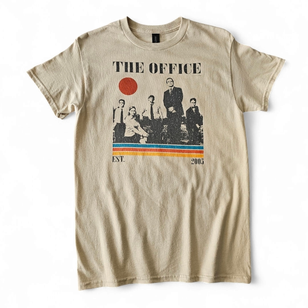 "The Office" Retro Beige Graphic Cotton Tee Size Small